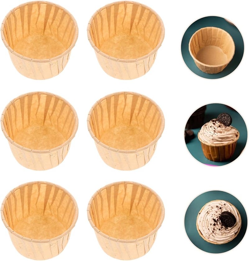 Safigle 100Pcs Natural Parchment Greaseproof Baking Cups Cupcake Liners - Image 4